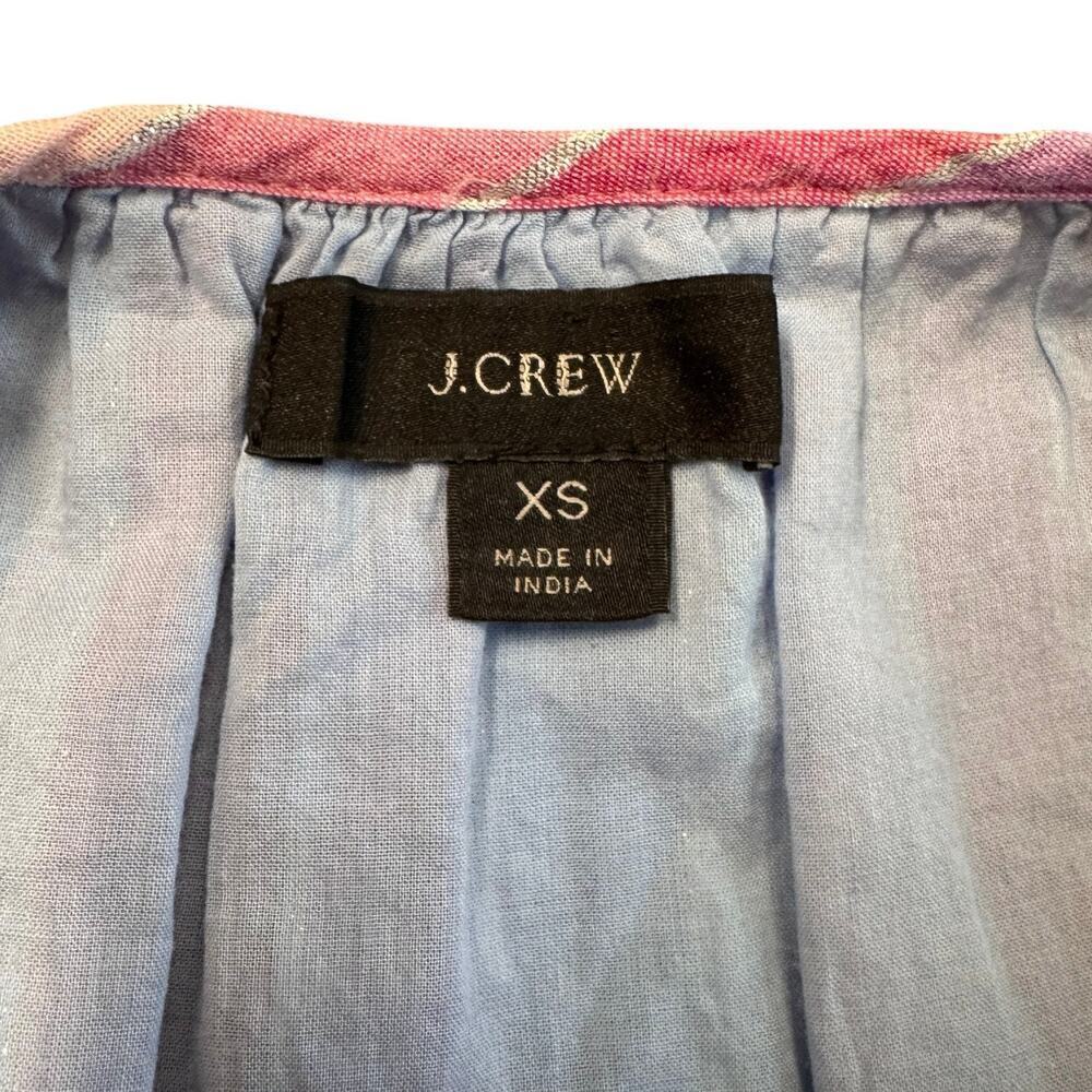 J.Crew Re-Imagined Pastel Stripe Metallic Thread Tiered Belted Dress XS - Picture 6 of 8